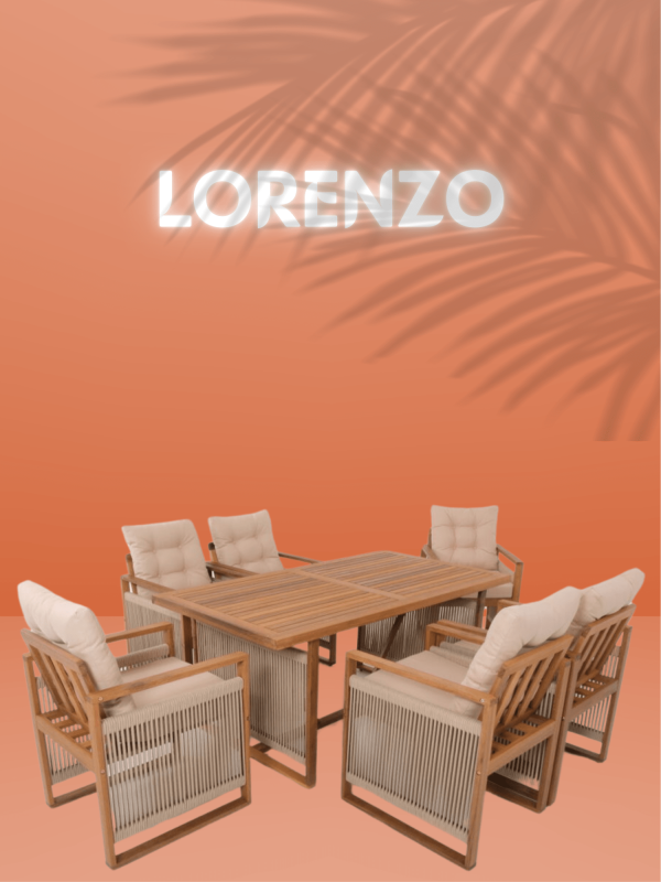Lorenzo 6 Kişilik Masa Takımı