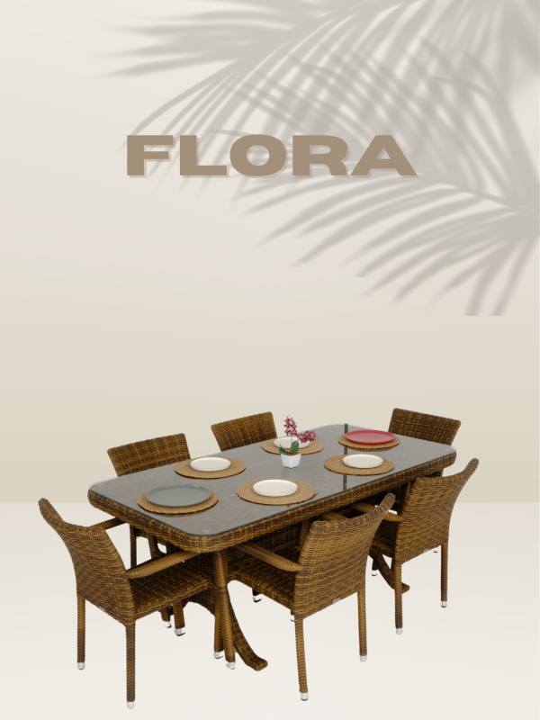 Flora 6 Kişilik Masa Takımı