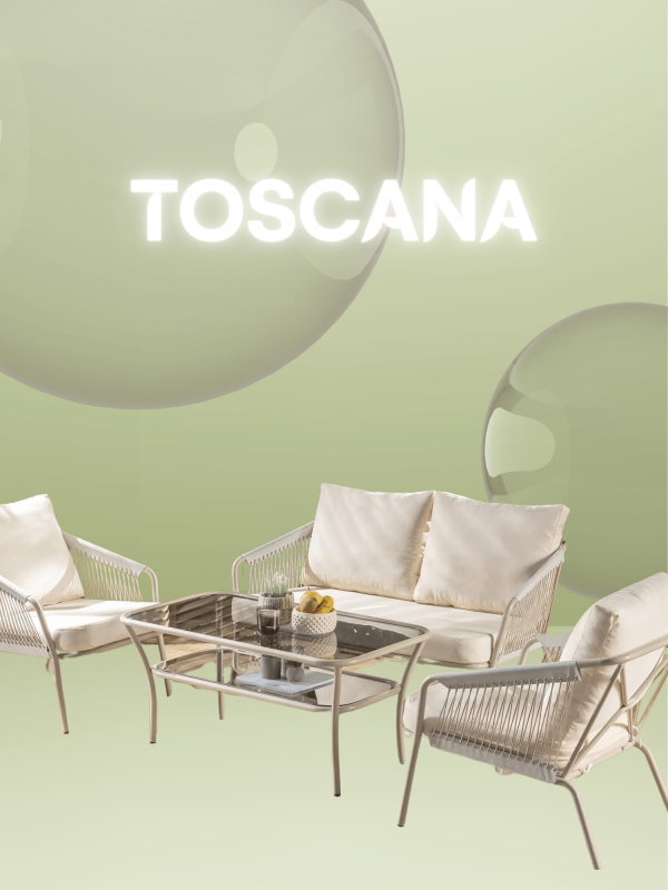 Toscana 2-1-1 Metal Oturma Grubu